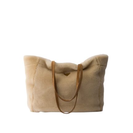 Large shearling tote bag