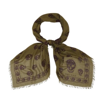 Men's Classic Skull Scarf in Green