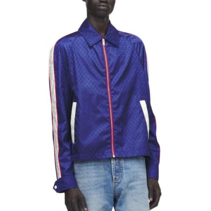 Men's Skull Jacquard Jacket in Blue