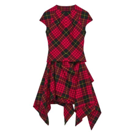 Women's MacQueen' Tartan Mini Dress in Red/Black/Yellow