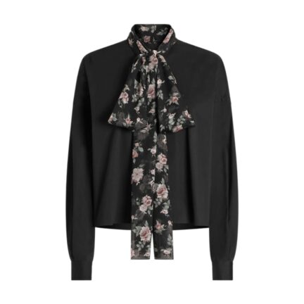 Poplin shirt with scarf