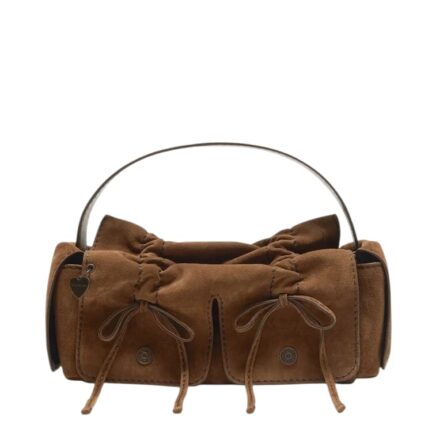 Multipocket suede shoulder bag