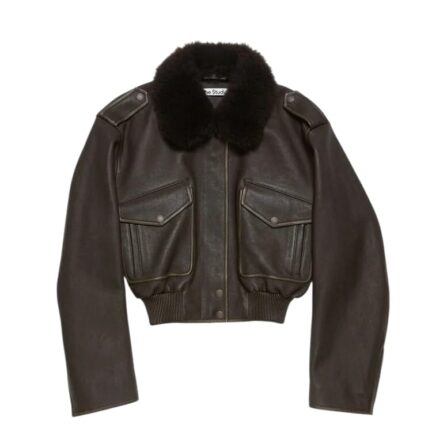 Leather bomber jacket