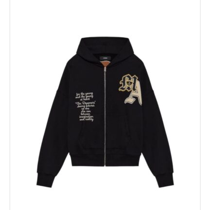 VARSITY PATCH OVERSIZED ZIP HOODIE