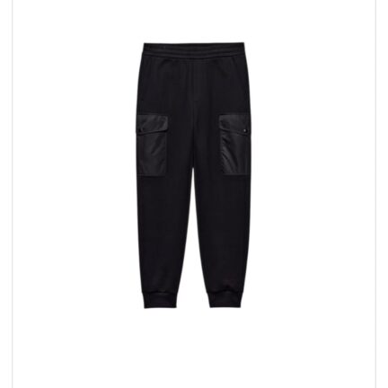 Cotton fleece joggers with Re-Nylon details
