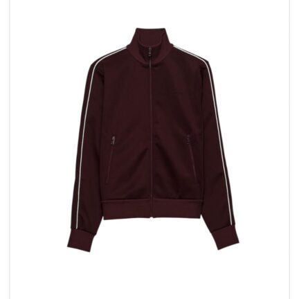 Zippered technical fabric track jacket