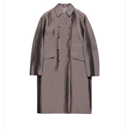 Double-breasted wool and silk coat