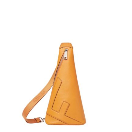 Fendi Roma Leather Fendi Cono Small Orange leather one-shoulder backpack