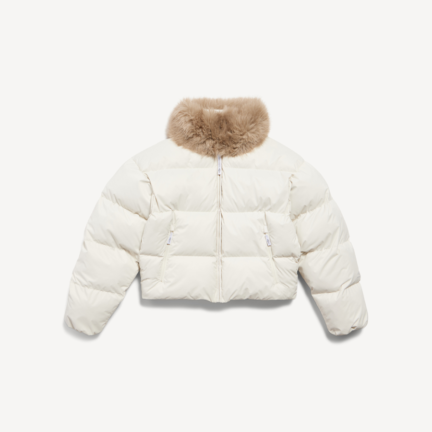 Women's Ski Puffer in Chalky White