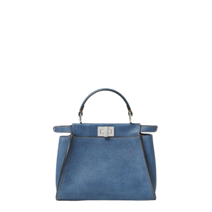 Peekaboo Mini Denim-effect blue leather bag
