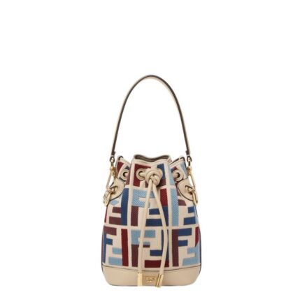 Mon Tresor Canvas mini-bag with multicolour FF embroidery