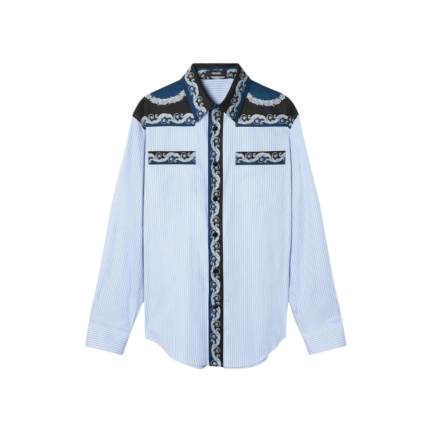 Printed Striped Cotton-Poplin Shirt