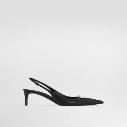 Lollo silk nappa leather slingback