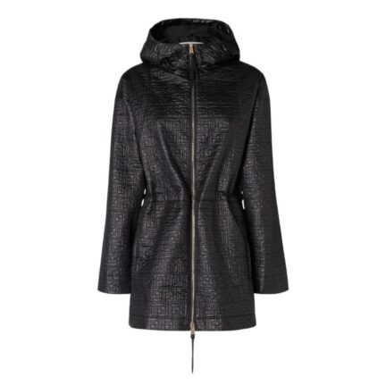 Parka Black technical fabric FF quilted parka