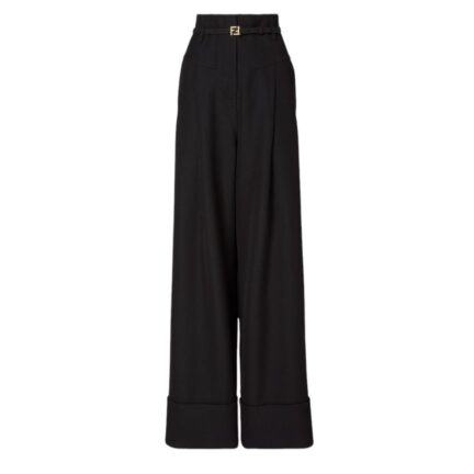 Trousers Black grain de poudre wool trousers