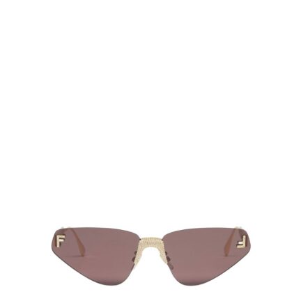 Fendi First Crystal Gold-coloured metal sunglasses