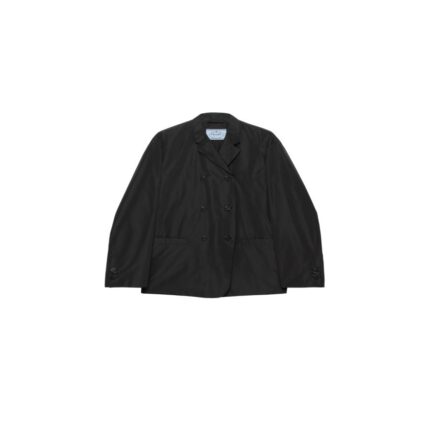 Double-breasted technical taffeta jacket