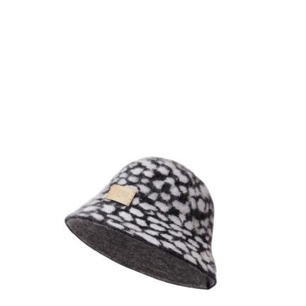 Hat Black and white wool and mohair cloche