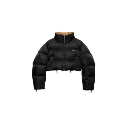 Cropped Re-Nylon down jacket